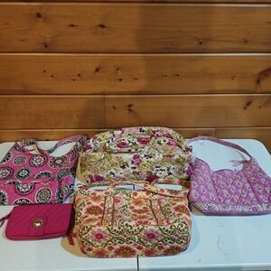 Vera Bradley Pink Purse Bundle 4 Purses and a Clutch